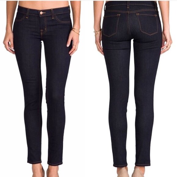 J BRAND 'STARLESS’ JEAN LEGGINGS, Dark blue Low-rise, stretch mid weight 27x30 - Picture 1 of 15